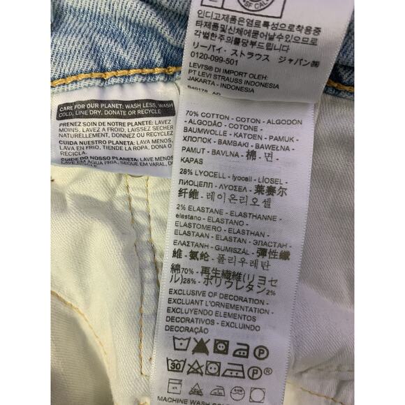 Men’s Levis 511 Jeans 38Wx30L Light Blue Distressed Denim - Picture 7 of 8